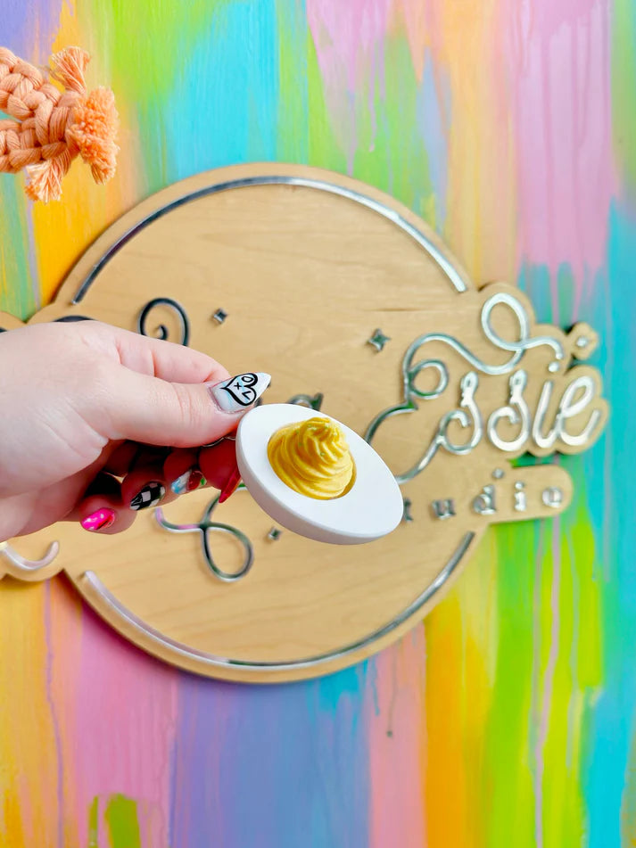 Krúttlegt eggja-fidget lyklakippa