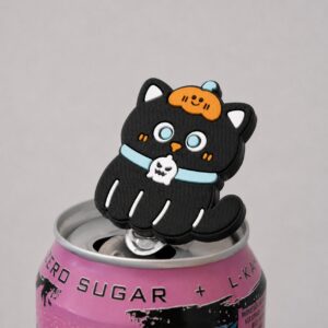 Black Cat w Pumpkin Soda Can Opener